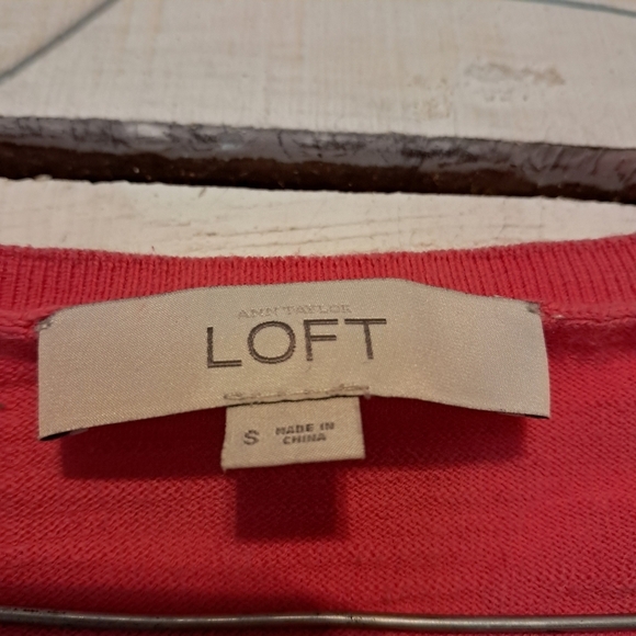 Loft 100% Cotton Pink Cardigan Size Small Button Up Sweater - Picture 6 of 7